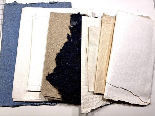 Various Full Sheets and Partial Sheets of Papermaking Fibers