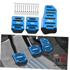 3PCS Car Non-Slip Aluminum Alloy Pedal Pads, Anti Skid Car Brake Pedal, Blue