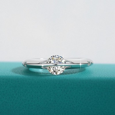 Planet Orbiting 1Ct Rotating Moissanite D/VVS1  Ring 925 Silver Size 5-10 WG