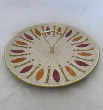 Vintage Red Wing Pepe Tidbit Tray MCM Serving Snacks Speckled Silver Handle