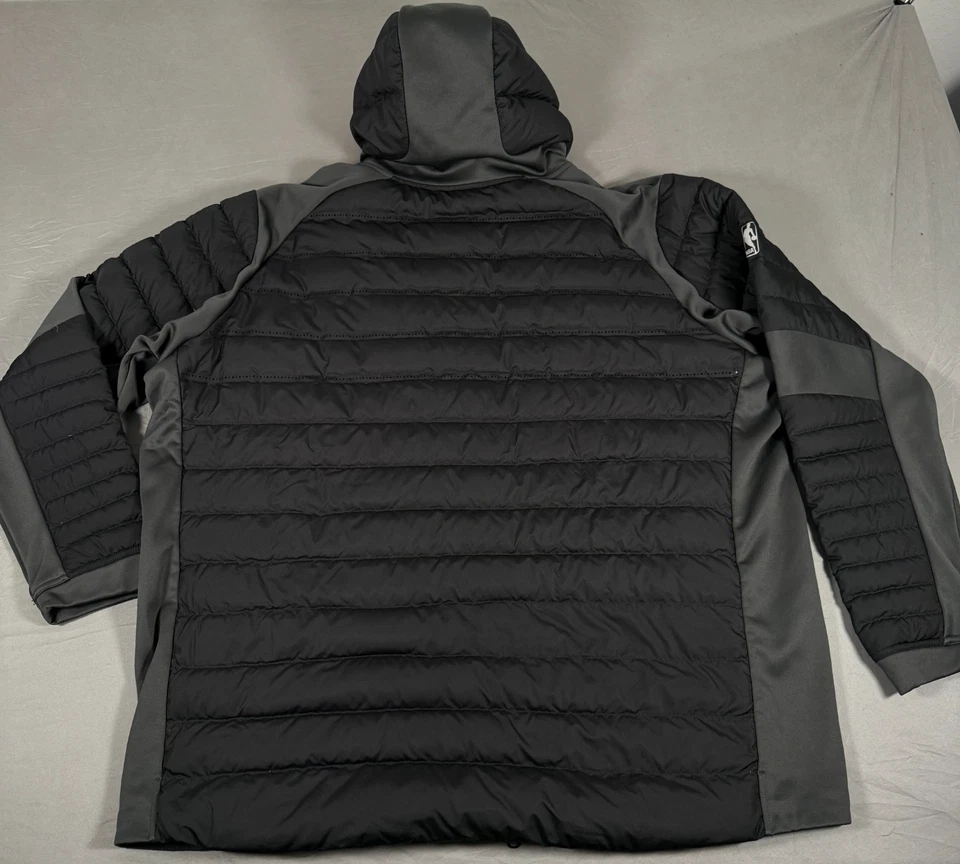 Nike Aeroloft 4XL Indiana Pacers Hooded Puffer Jacket Black Gray NBA Zip Up - Image 2 of 4