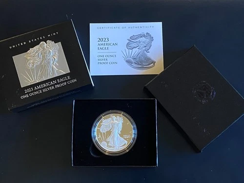 2023 W American Eagle 1 Ounce Silver Uncirculated Coin, US Mint 23EG COA