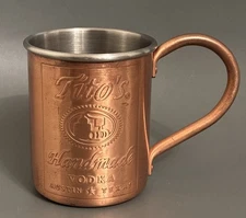 Titos Handmade Vodka Solid Copper Stainless Mug Cup Austin Texas Moscow Mule