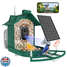 Bird Feeder with Camera, Cellular Smart Birdfeeder Cam, Built-in 