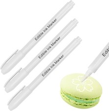 3 PCS White Food Colouring Pens, Edible Pigment Pen, White Icing Pens for Cake 