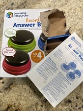 Recordable Answer Buzzers Learning Resources, Talking Button Set of 2 -open Box
