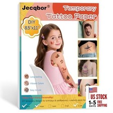 Printable Temporary Tattoo Paper for INKJET Printer, A4 8.5X11 Inch-6 SETS