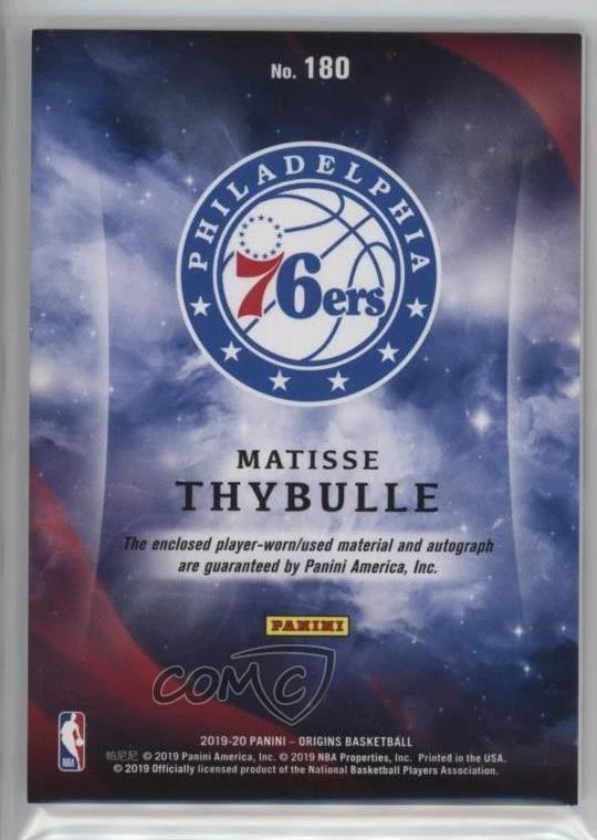 2019-20 Panini Origins Rookie Jersey Auto Matisse Thybulle #180 Rookie Auto RC - Image 2 of 2