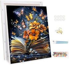 Framed Paint by Numbers Kits for Adults Flower, Butterfly DIY Kits Crafts 12x16 
