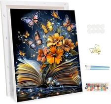 Framed Paint by Numbers Kits for Adults Flower, Butterfly DIY Kits Crafts 12x16*