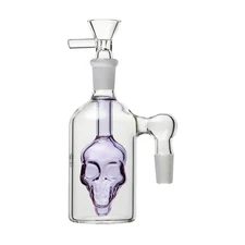 90° 14mm Skull Glass Ash Catcher Bowl Slide 4 Hookah Bubbler Bong Water Pipe L