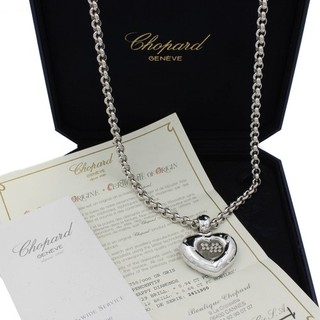 Chopard 18k White Gold Happy Diamonds Heart 25.5 Inch Necklace #J272100 1
