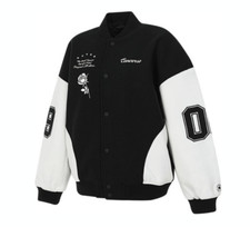 SIZE LARGE - NEW Converse Premium Varsity Jacket BLACK UNISEX SKU 10027064-A01