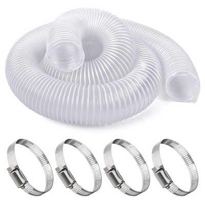 UCandy 4'' x 10' Heavy PVC Dust Collection Hose, Puncture x 10', Clear 