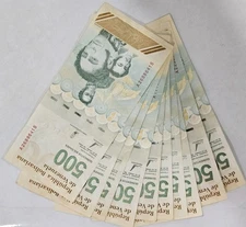 1/10 BUNDLE (10 PCS) 500 BOLIVARES DIGITALES 2023 2024 VENEZUELA USED PICK# 121