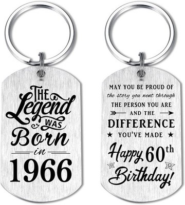 60 Geburtstag Schluesselanhaenger Edelstahl Geschenk Jubilaeum Gravur Anhaenger