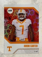 ARION CARTER 2025 ONIT Tennessee Football RED HOLO parallel # 3/25 sp