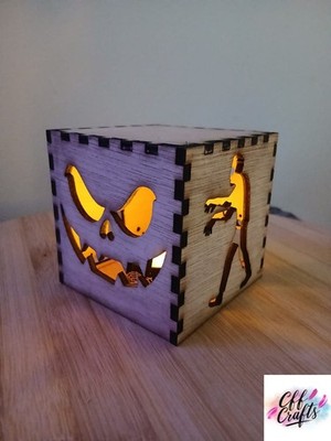 Teelicht Windlicht Box. Lasergeschnittenes Sperrholz. Halloween