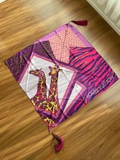 Louis Vuitton Scarf Pink Tassel Unique Giraffe Stripe Pre-owned