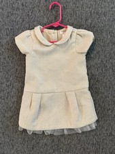 JANIE AND JACK BABY GIRLS SPECIAL OCCASION DRESS SIZE 12-18 MONTHS IVORY/GOLD