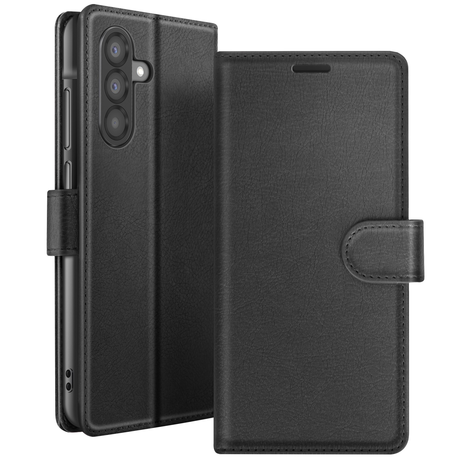 Étui portefeuille Zanaé pour Galaxy A56 avec support vidéo et fermeture magnétique noir