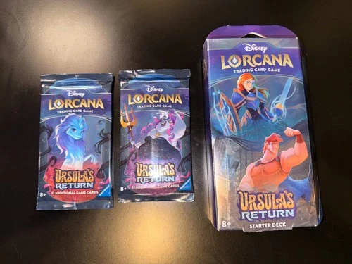Disney Lorcana Ursula's Return Starter Deck and 2 blister booster packs
