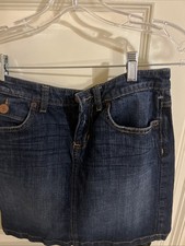Gap Mini Straight Womens Denim Jeans Skirt Size 6 Blue Dark Wash Cotton Pockets