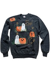 Vintage Handmade Halloween Pumpkin Ghost Sweatshirt Jerzees USA Made M