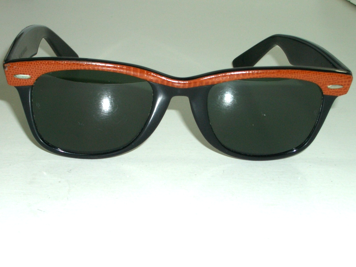 B&L RAY BAN SPECIAL EDITION ORANGE TRIM/BLACK LEATHERS WAYFARER