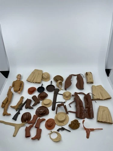Vintage Marx Best of the West Johnny West Accessories Parts LOT Guns Boots Hats