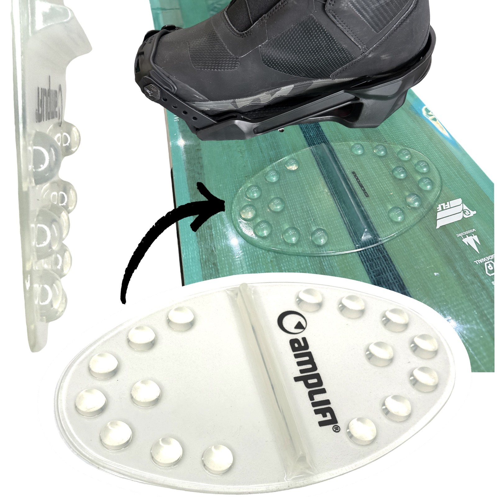 Amplifi Grip Mat Snowboard Lift Hilfe Anti-Rutsch Stomp Pad transparent