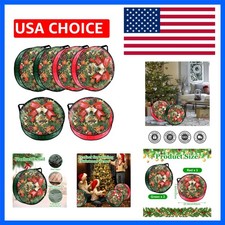 6 Pcs Christmas Wreath Storage Bag, 24" Dia Round Wreath Storage Container wi...