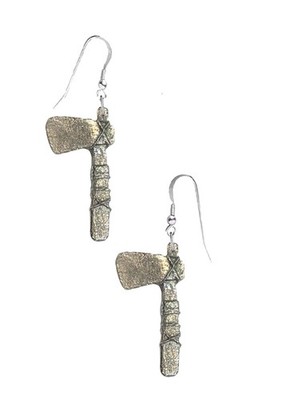 Z18 Tomahawk Chopper Axt Zinn auf 925 Haken Tropfen Sterling Silber Ohrringe