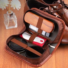 Shoe Polish Kit Shine Cloths Travel Footwear with Bag Leather Shoe Shine Kit