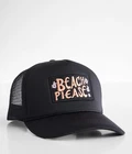 David And Young Beach Please Black Trucker Mesh Hat SnapBack New