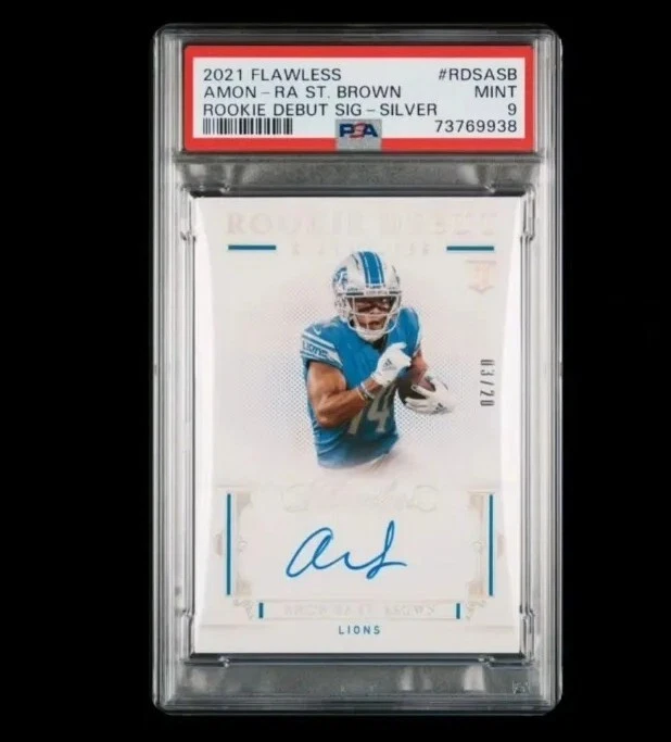 Amon-Ra St. Brown Panini Flawless Rookie Debut Signatures #RDSASB Silver