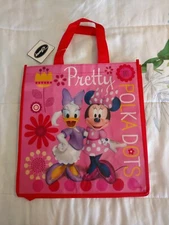 Minnie Mouse & Friends Reusable Eco Pink Shopping Tote Bag with Handles NEW!