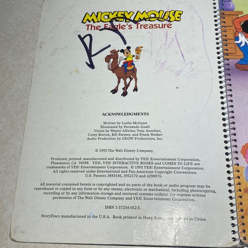 Mickey Mouse/The Eagle's Treasure (1995 Comes To Life/Yes! Interactive Book) - Picture 2 of 12