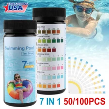 Quick 30-Second Pool Water Test Kit 7 Parameters Chlorine pH Alkalinity 50/100pc