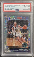 Jordan Poole 2019-20 NBA Hoops Premium Stock RC #223 SILVER LASER Prizm - PSA 10