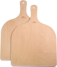 Natural Wood Pizza Peel with Handle, Large Pizza Paddle Spatula Cutting Board
