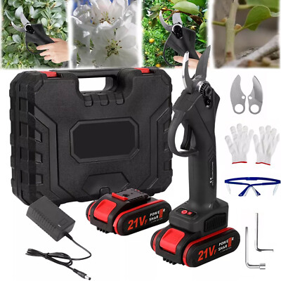 Electric Pruning Shears Cordless Pruner Brushless Branch Cutter with 2 Batteries