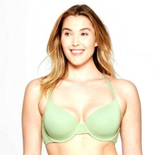 Auden Ladies Lightly Lined Cotton Demi T-Shirt Bra - Kiwi Green Size 32DD