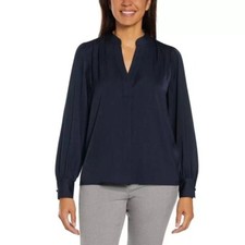 Banana Republic Ladies' V-Neck Satin Blouse, Navy, S