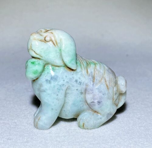 Certified 100% Natural "A" Myanmar Jadeite Foo Dog Statues~Figurines - Picture 1 of 12