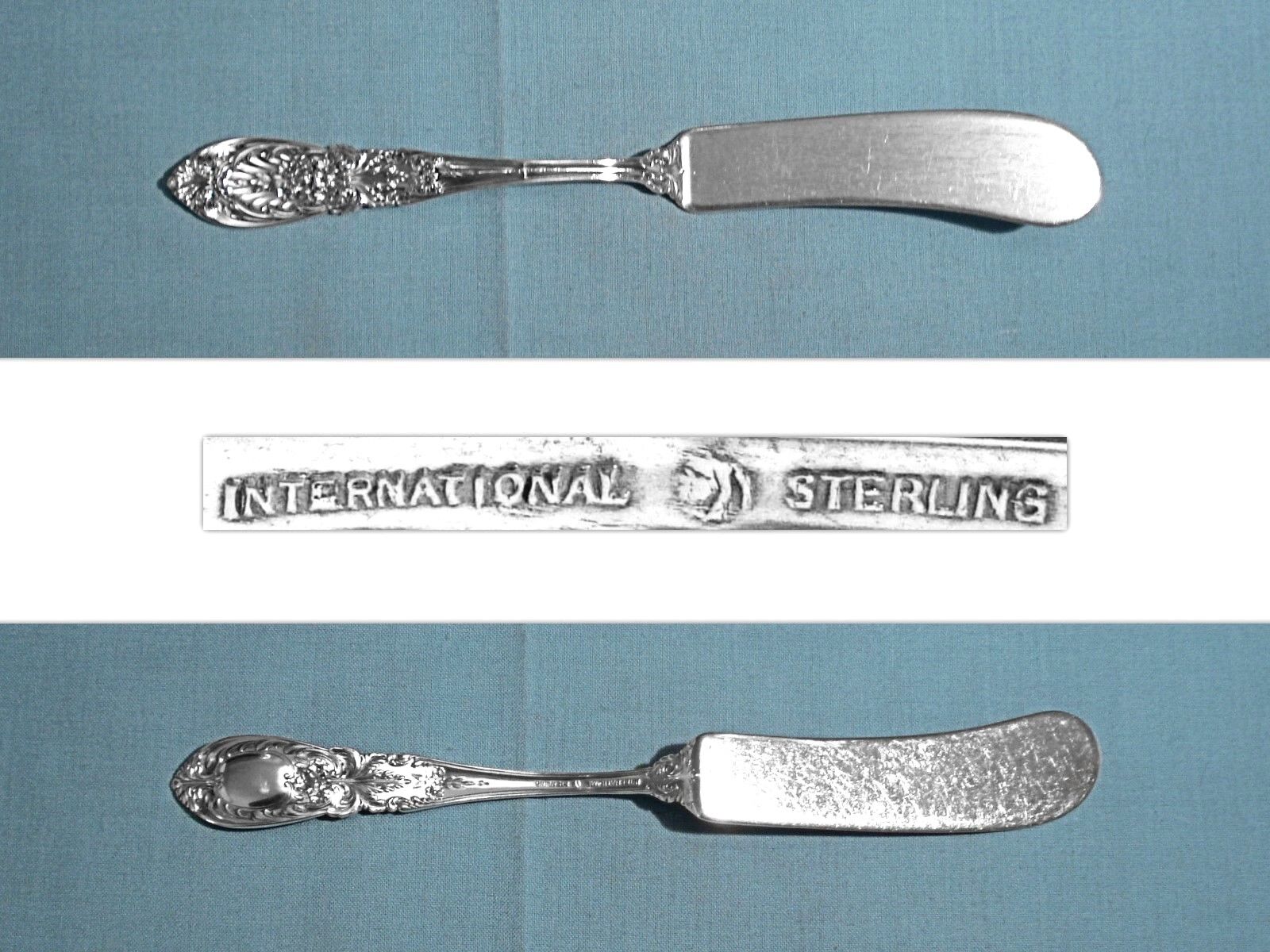 INTERNATIONAL STERLING FLAT HANDLE MASTER BUTTER KNIFE ~ RICHELIEU ~ NO MONO