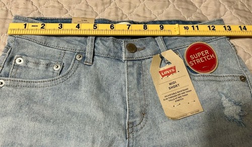 Levi's Girl’s Jean Shorts Youth Size 14 REG Blue Denim - Picture 5 of 9