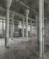 Fototapete Digitaldruck Rasch Industrial Halle Grau Factory 429725 (12,79€/1Qm)