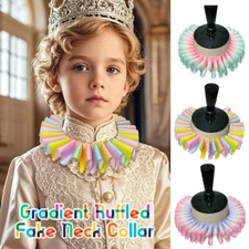 Victorian Renaissance Ruffled Fake Neck Collar Clown Cosplay Choker Costume US