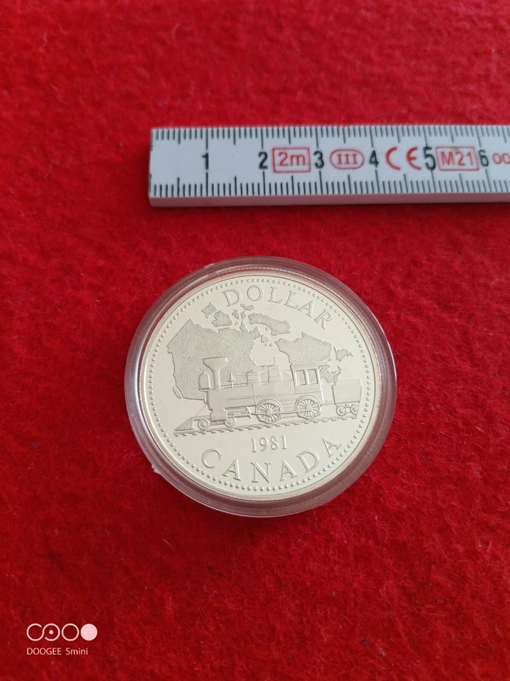 Dollaro Canadese Argento FDC transcanada railway 1981 REGINA ELISABETTA II - Immagine 2 di 3